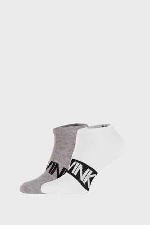 2 PACK sivo/bele nogavice Calvin Klein Dirk