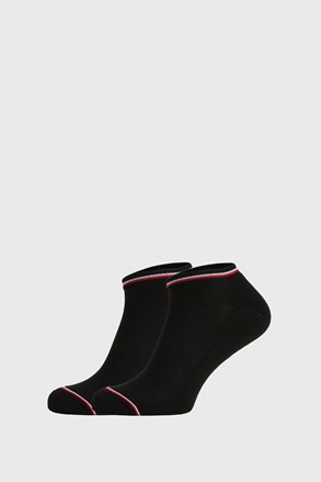 2 PACK črne nogavice Tommy Hilfiger Iconic Sneaker