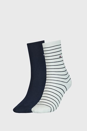 2 PACK modro bele ženske nogavice Tommy Hilfiger Stripes 2 PACK modro bele ženske nogavice Tommy Hilfiger Stripes