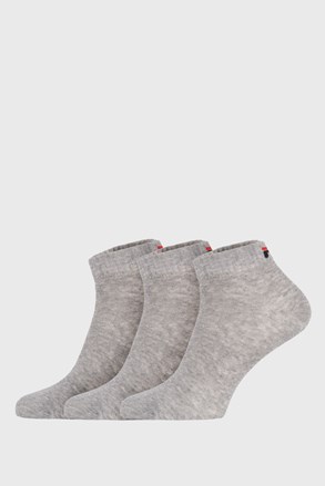 Trojno pakiranje sivih nizkih nogavic FILA