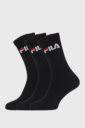 Trojno pakiranje črnih visokih nogavic FILA