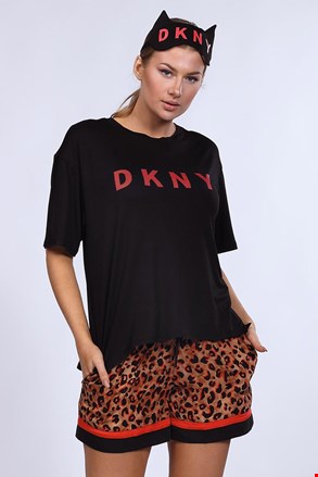 Komplet pižame in spalne maske DKNY Brown Animal