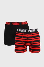 2 PACK črno-rdeče boksarice Puma Heritage Stripe
