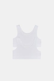 2 PACK dekliški beli basic top Crop