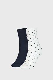 2 PACK ženske nogavice Tommy Hilfiger Dot Off White