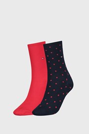 2 PACK rdeče ženske nogavice Tommy Hilfiger Dot