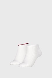 2 PACK ženske nogavice Tommy Hilfiger Waffle White