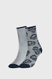 2 PACK modre ženske nogavice Tommy Hilfiger Flower
