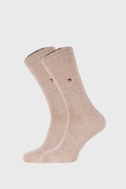 2 PACK bež nogavice Tommy Hilfiger Classic