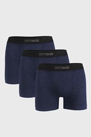 3 PACK temnomodre boksarice Seamless Trunk