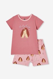 Kratka dekliška pižama Hedgehog hugs