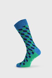 Zeleno-modre nogavice Happy Socks Filled Optic