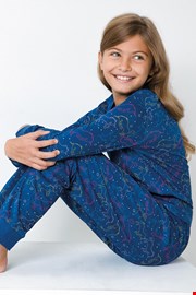 Dekliška modra pižama Samorog