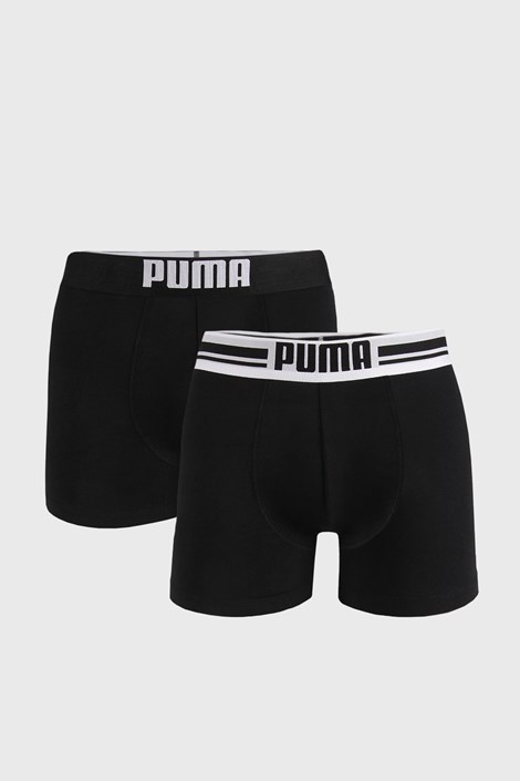 2 PACK črne boksarice Puma Placed Logo
