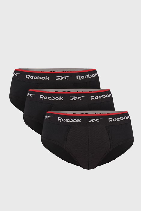 3 PACK črnih spodnjic Reebok Basic Sport