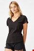 Ženska črna basic majica s kratkimi rokavi One 2011027BL_tri_01