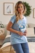 Pižama za nosečnice in dojenje Flow PCB4586Flow_pyz_04 - modra