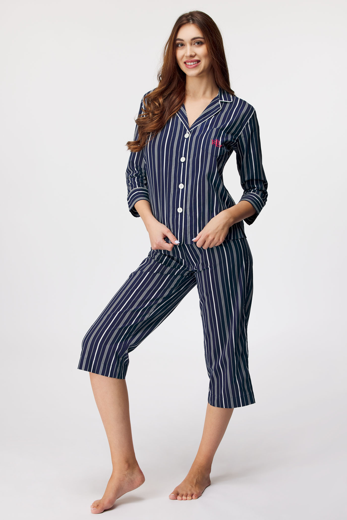 Ženska pižama Ralph Lauren Navy Stripe